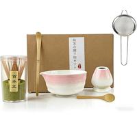 GAESHOW 6 Pezzi Matcha Kit, Set di Matcha per Cerimonia Giapponese, Ciotola per Matcha da 500 ml, Supporto per Frullino, Filtro per Tè, 2 Cucchiai di Bambù, Regalo per Amanti del Tè