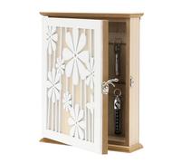 GAESHOW Cassetta Portachiavi in Legno, Porta Chiavi da Muro per Casa con 6 Ganci, 26 x 20 x 6 cm Armadio per Chiavi da Parete, Decorazione per Ingresso, Corridoio, Ufficio