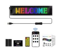 GAESHOW Insegna Luminose LED Programmabile, 37.4x9.2cm Pannello a Matrice Flessibile, Insegna a Led a Scorrimento, Motivo Testo Personalizzato, Animazione Display [Classe di efficienza energetica A]
