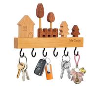 GAESHOW Porta Chiavi da Muro Per Casa, 6 Ganci Portachiavi da Parete in Legno, Pggetti Decorativi per la Casa, Portachiavi Muro per Lngresso, Soggiorno, Bagno