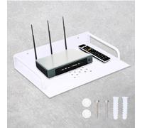 GAESHOW Staffa Space, Scaffale Multimediale in Alluminio, Porta Modem da Parete per Router WiFi, Box TV/DVD con Montaggio a Parete e Alta Capacità di Carico