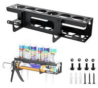 GAESHOW Supporto per Tubo Sigillante e Supporto per Siringa in Silicone | Porta Bombolette Spray da Parete, in Metallo, con 6 Fori e Gancio Attrezzi, Multifunzionale, per Garage, Officina, Casa