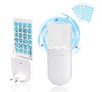 GAESHOW Trappola per Mosche da interno, Trappole per Moscerini per Interni, Trappole LED Zanzare da Interno, Inserire la Spina per Insetti con 1 Base da Inserire+5 Schede Colla di Ricarica