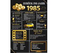 Gästebuch „Zurück ins Jahr 1985“ - Cover im Erinnerungsplakat-Stil | 120 Leere Seiten zum Ausfüllen