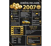 Gästebuch "Zurück ins Jahr 2007" - Cover im Erinnerungsplakat-Stil | 120 Leere Seiten zum Ausfüllen