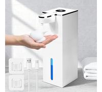 Gaethra Dispenser Sapone Bagno, 420ml Dispenser Sapone Automatico, Dispenser Sapones Schiuma con Sensore di Movimento Infrarossi, USB Ricaricabile, Impermeabile IPX5, Per Bagno, Cucina, Ufficio