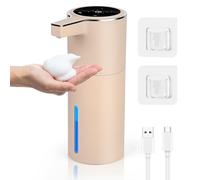 Gaethra Dispenser Sapone Bagno,420ml Dispenser Sapone Automatico, Dosatore Sapone Cucina Automatico con Sensore di Movimento Infrarossi,Usb Ricaricabile,Impermeabile IPX5 (Tipo di schiuma marrone)