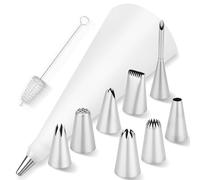 Gaethra Premium Kit Sacapoche 11 Pezzi, Sac A Poche Professionali con Accessori, Incl. Beccucci Inox & Adattatore, Sacca A Poche Per Dolci Riutilizzabile, Lavabile in Lavastoviglie