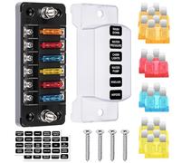 Gaethra Scatola dei Fusibili 12V, Portafusibili a 6 Scomparti, Senza Indicatore LED, Blocco Fusibili da 12 Volt per Auto Camion Barca RV Marine