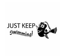 GAETOYEN Adesivo per Auto Cane 21Cm（8.6 Inches） Decalcomania in Vinile Adesivo per Auto alla Ricerca di Nemo Dory Just Keep Swimming Fish Decal Nero/Argento(def1m12548)