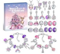 Gaeymy Calendario Avvento 2024 Gioielli, Calendario Dell'Avvento Kinder Diy Charms Kit per Bambina Bambini Donna, Calendario Avvento Bracciale Collane Gioielli Riempire Regali 5 6 7 8 9 10 11 12 Anni