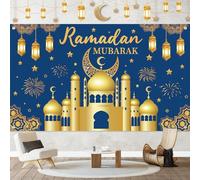 Gaeymy Eid Mubarak Decorazioni Kareem Ramadan Banner, Sfondo del Feste Musulmano Ramadan Banner, Eid Mubarak Photo Booth Sfondo per Party Supplies Interni Ramadan Decorazione (185x110cm)