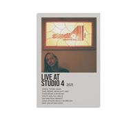 GAEYWQEEGR Poster con album "Live at Studio", stile vintage, stampa artistica da parete, su tela, 60 x 90 cm, senza cornice