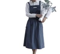 Gaf Nuncew Grembiule Donna Stile Giapponese con 2 Tasche Grembiuli da Cucina Impermeabile Anti-Macchia per Chef Casalinghe Cucina BBQ Festa Regalo Blu scuro