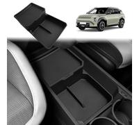 GAFAT Compatibile con Kia EV3 GT Line Earth 2025 2026 2027 Contenitore per Console Centrale, Doppio Strato con Ripiano Superiore, in Gomma Morbida TPE, Organizer Multifunzione sotto la Console