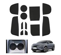 GAFAT Compatibile con Nissan Qashqai J12 e-Power 2022-2024 2025 Tappetini Antiscivolo, Qashqai e power 2023 Tappetino in Gomma per Console Centrale, Cuciture Porte, Qashqai 2024 Accessori (Nero)