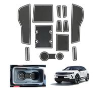 GAFAT Compatibile con Opel Mokka B Mokka-e 2021-2024 2025 2026 Tappetini Antiscivolo, Facelift Mokka e Tappetino Gomma per Console Centrale, Cuciture Porte, Accessori Mokka-B (Bianco)