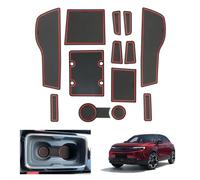 GAFAT Compatibile con Opel Mokka B Mokka-e 2021-2024 2025 2026 Tappetini Antiscivolo, Facelift Mokka e Tappetino Gomma per Console Centrale, Cuciture Porte, Accessori Mokka-B (Rosso)