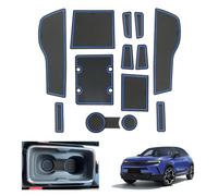 GAFAT Compatibile con Opel Mokka B Mokka-e 2021-2024 2025 2026 Tappetini Antiscivolo, Facelift Mokka e Tappetino Gomma per Console Centrale, Cuciture Porte, Accessori Mokka-B (Blu)