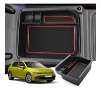 GAFAT Compatibile con VW Golf 8 8.5 MK8 GTI GTE GTD Alltrack R Variant 2020-2025 2026 Contenitore Console Centrale, Golf 8.5 2025 Braccioli Organizer Vano Portaoggetti, Golf 8 Accessori (Rosso)