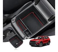 GAFAT Compatibile con VW Tiguan 2/ Seat Tarraco 2016-2023 Scatola Portaoggetti per Console Centrale, V W Tiguαn MK2 Organizer per Braccioli, Vano Portaoggetti (Rosso)