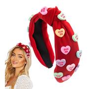 gafdu Fasce per capelli con nodi larghi, fasce per capelli impreziosite,Fascia per il lavaggio del viso con fascia spa alla moda | Fasce per capelli Love Heart per spa, morbidi copricapo per trucco