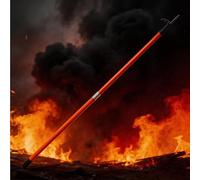 Gaffa robusta con manico tondo isolato in fibra di vetro e impugnatura terminale, gancio di soccorso estensibile a 2 sezioni per antincendio e ristrutturazione pareti - Rosso(4m/13.12ft)