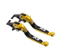 GAFITSEP Compatible With YZF-R3 YZF R3 2014-2020 2019 For Moto Leve Freno Frizione Pieghevoli Manopole Manubrio YZF-R3 Maniglie Leve Leva Freno(Gold1)