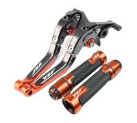 GAFITSEP Leva Freno Frizione Estensibile Pieghevole For Moto + Manopole Compatible With FZ1 YZFR6 YZFR1 YZF-R1 YZF R1 YZF-R125 YZF-R25 Leva Freno(Orange2)
