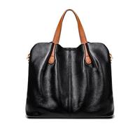 GAFNED Donne Moda Borse di Pendolarismo Grande Capacità Top Vera Pelle Bovina Tote Bag Crossbody Bag Lusso Designer Borse Portafogli Donna, Nero , 33-15-25cm