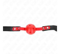 Gag Ball BDSM Kink - Sfera Rossa 4 cm, Cinturino Nero