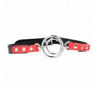 Gag con O-Ring BDSM Kink - Multipli Anelli, Rosso