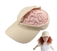 Gag Gift Hat - Novelty Brain Hat | Crazy Hať, Funny Thinking Hať with Open And Close, Interactive Photo Prop Costume Accessory Men Women, Adjustable Brain Cap For Festival Birthday Party Travel