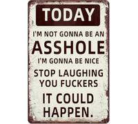 Gag Gift Tin Sign Today Im Nice Hard To Believe 8 X 12