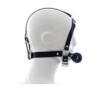 Gag in pelle Imbracatura for la testa Bondage Bocca aperta Restraint muto Palla in silicone solido Prodotti fetish for adulti Giochi sessuali Giocattoli for le donne (Color : Black black)