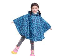 Gaga city Bambini Impermeabile Giacca da Pioggia Poncho da Pioggia Bambina Incappucciato Riutilizzabile Cappotto di Pioggia Bello come Materiale e ha la Sua Sacca Fiori blu/1-3 anni