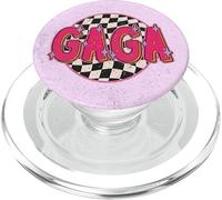 Gaga Retro Checkered Pattern Pink Sparkle Aesthetic PopSockets PopGrip per MagSafe
