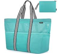 GAGAKU Borsa da viaggio extra large da viaggio, borsa a mano pieghevole in rete, per l'estate, la spiaggia, lo shopping, 1_verde, 3XL