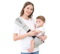GAGAKU Cinghie Per Bambini Tracolla Imbottita Regolabile Portabebè Ergonomico Portatile Con Seggiolino Antiscivolo Per Neonati E Bambini Piccoli (6,4-20 Kg) - Grigio chiaro