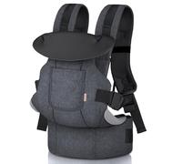 GAGAKU Marsupio per neonati e bambini piccoli 4-36 mesi, facile da indossare fronte-strada, fronte-genitore e sulla schiena per bambini - nero e grigio scuro