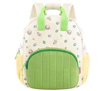 GAGAKU Zaino Ragazzo Zainetto Asilo con Apertura a Zip, Tracolla Regolabile, Tasche Laterali - 2-5 Anni, 30 cm - Regalo di Compleanno per Gita Scolastica - Verde Astronave