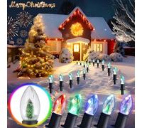 GAGALIFE C9 - Luci natalizie per vialetti da esterni, 7,3 m, 20 luci natalizie a LED con paletti, luci che cambiano colore, per vialetti, cortili, impermeabili, plug in multicolore