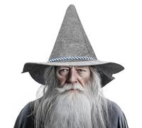 gagift world Cappello da mago, cappello da spaventapasseri grigio da 36 cm, per costume da spaventapasseri, accessori per cosplay, feste in costume di Halloween, Natale, feste in maschera, carnevali