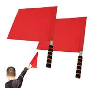 Gagliardetti Arbitro | 2 Unità Di Gagliardetti Rossi Con Manovella Manuale - Accessori Arbitri Campo | per Pallavolo, Football Americano, Calcio, Sport, Campo, Gioco, Arbitro, Giudice