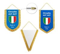 Gagliardetti Neutri o Personalizzati - Confezione 20 o 10 pz. - Forme Triangolare 23x28,5 cm, Pentagonale 21x30 cm, a Scudo 20,5x28 cm - Raso Strong/Eco - Frangia Oro o Argento