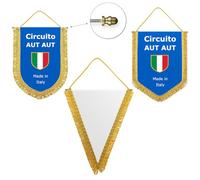 Gagliardetti Neutri o Personalizzati - Confezione 20 o 10 pz. - Forme Triangolare 32X39 cm, Pentagonale 26X36 cm, a Scudo 26,5x34 cm - Raso Strong/Eco - Frangia Oro o Argento