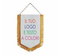 Gagliardetti Personalizzati 20x28 cm, Logo e Testo - Gagliardetto Personalizzabile con Bordo Dorato in Raso, Cordino, Astina Rigida e Custodia - Società Sportive, Associazioni, Cerimonie, Eventi (1)