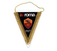 Gagliardetto A.S. ROMA Triangolare Ricamato Sfondo Nero cm 16 x 13 - Nuovo