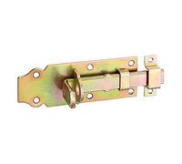 GAH-Alberts 116750 Catenaccio, diritto, con maniglia piatta e guida asta fissata, zincato giallo, piastra 100 x 44 mm, Acciaio