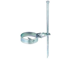 GAH-Alberts 204877 Staffa per ancoraggio altalena, per il fissaggio a terra, zincata gialla, lunghezza 390 mm, morsetto Ø 100 mm, Grigio